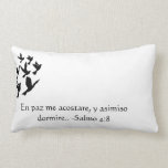 Silhouette birds Psalm 4:8 in spanish Salmos 4:8 Throw Pillows