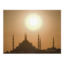 Silhouette of Suleymaniye Turkey, Istanbul Postcard
