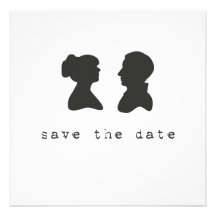 silhouette save the date personalised invitations