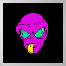 Silly Alien Razz purple.png Print