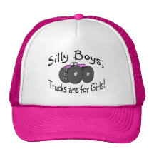 Silly Boys Trucks Are For Girls Pink Mesh Hat