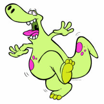 silly bright dancing dino dinosaur cartoon cut out