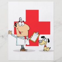 Silly Cartoon Vet Veterinarian Personalized Flyer
