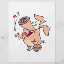 silly cute piggy pig cartoon eating junk food custom flyer