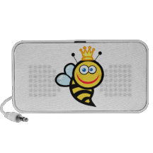 silly cute smiling queen bee cartoon speaker system