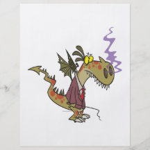 silly dragon boss cartoon character flyer