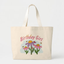 Silly Flowers Birthday Girl Tote Bag