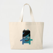 silly geek monster friend canvas bag