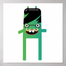 silly geeky monster dude posters