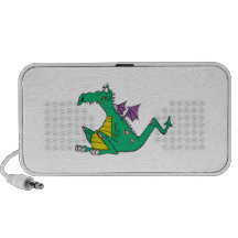 silly goofy cartoon green dragon speakers