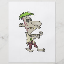 silly goofy zombie cartoon character full color flyer
