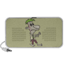 silly goofy zombie cartoon character travel speaker