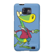 silly lizard wearing a suit cartoon samsung galaxy s case