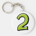 Silly Numbers 2 green Keychain