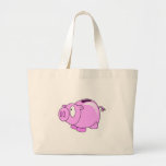 silly piggy bank canvas bag