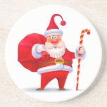 Silly Santa with Candy Cane Coaster