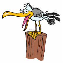 silly seagull cartoon photo sculpture