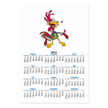 silly singing rooster cartoon business cards