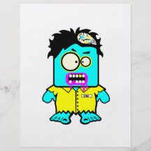 silly smyk zombie cartoon character flyer design