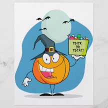 silly trick or treat halloween pumpkin character personalized flyer
