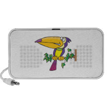 silly tropical toucan cartoon iPod speaker