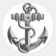 Silver Anchor Sticker