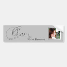 Silver and Black Modern Classic Wine Label Bumper Sticker