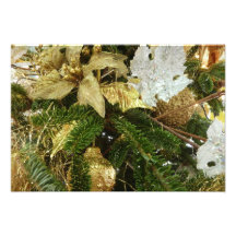 Silver and Gold Christmas Tree Holiday Photo Print
