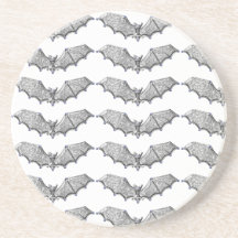 Silver Bats Halloween Coaster