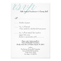 Silver blu gala formal event elegant RSVP response invitations