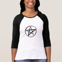 Silver Celtic Pagan Magick Pentacle Ladies Shirt