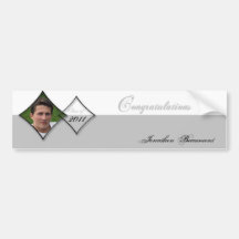 Silver Diamond Class Graduation Wine Label Bumper Sticker
