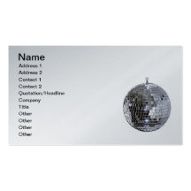 Silver Disco Ball Business Card Template
