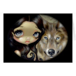 "Silver Eyed Wolf" Greeting Card