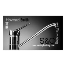 silver faucet plumbing business card