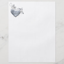 Silver Filigree Heart & White Roses Personalised Flyer