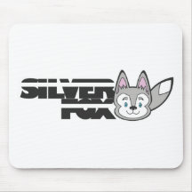 Silver fox logo mouse pad