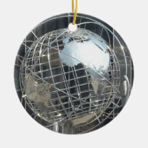 silver globe christmas ornament