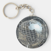 silver globe keychain