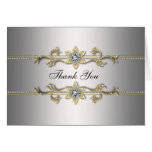 Silver Gold Thank You Cards