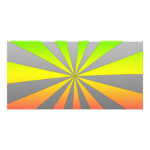 Silver Green Pink burst Customized Photo Card