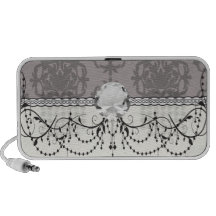 silver grey grey ornate damask pattern iPhone speaker