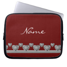 Silver Hearts Neoprene Laptop Sleeve