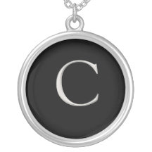 Silver Initial Necklace - A