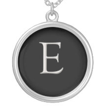 Silver Initial Necklace - E
