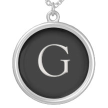 Silver Initial Necklace - G