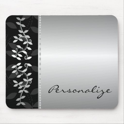 Silver Leaf Border Mousepad