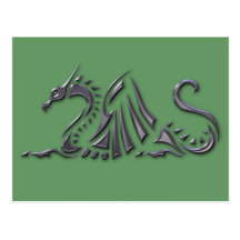 Silver Metallic Sea Dragon Postcards