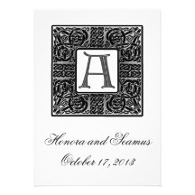 Silver Monogrammed Celtic Wedding Invitation