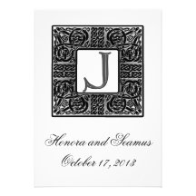 Silver Monogrammed Celtic Wedding Invitation